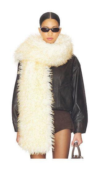 Haris Faux Fur Scarf in Ivory | Revolve Clothing (Global)