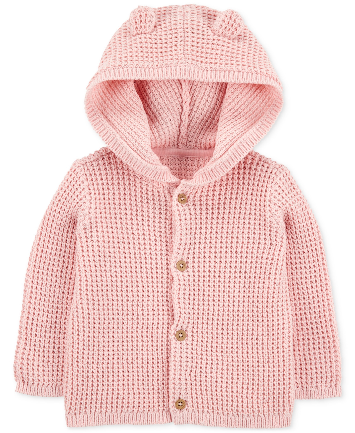 Carter's Baby Girls Cotton Hooded Cardigan - Pink | Macy's