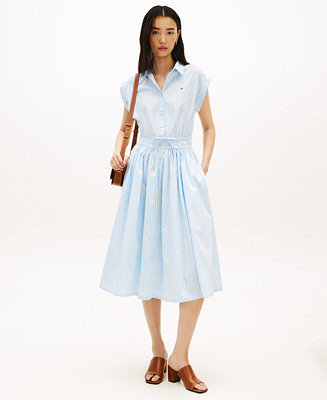 Women's Smocked Waist Sleeveless Shirt Dress | Macy's