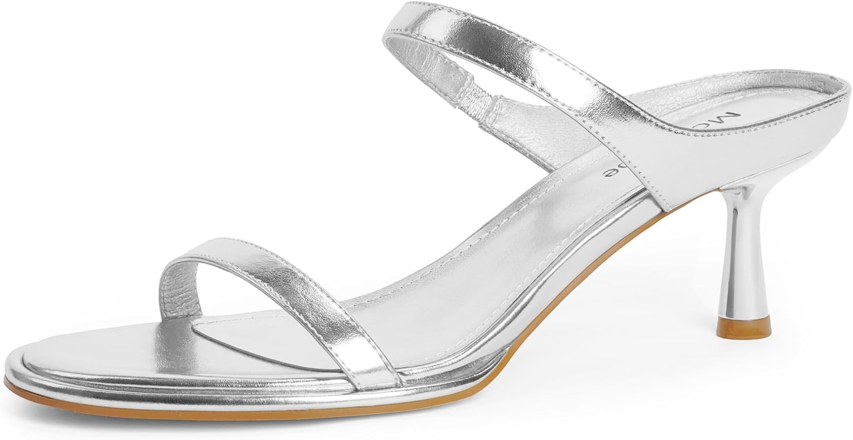 Modatope Two Strap Heeled Sandals for Women Kitten Heel Rounded Toe Heels Women Slip on Open Toe ... | Amazon (US)