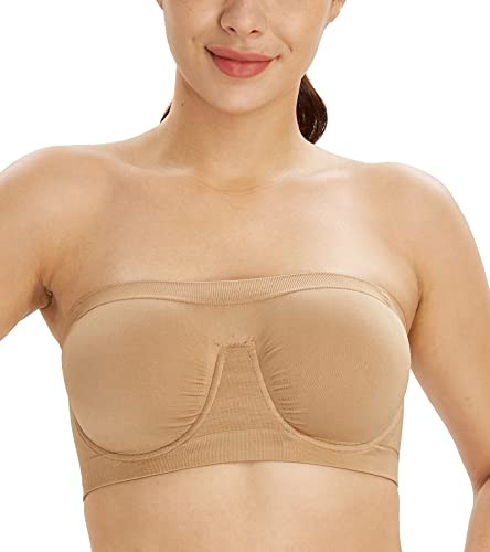 Lemorosy Women's Invisible Seamless Non-Padded Underwire Bandeau Multiway T-Shirt Bra | Amazon (US)