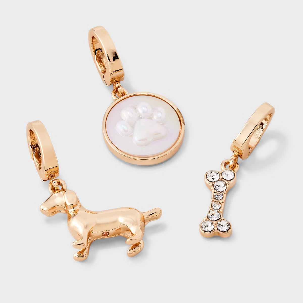 Dog Bone and Paw Charm Necklace Set 3pc - A New Day™ Gold | Target