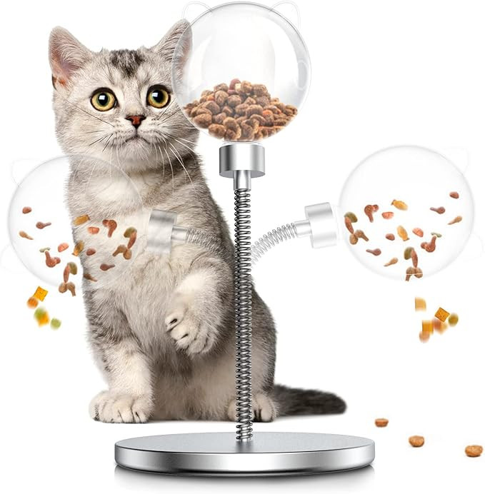 tomxcute Cat Toys, Interactive cat Toys with Feather, Cat/Small Dog Slow Feeder Treat Dispenser, ... | Amazon (US)