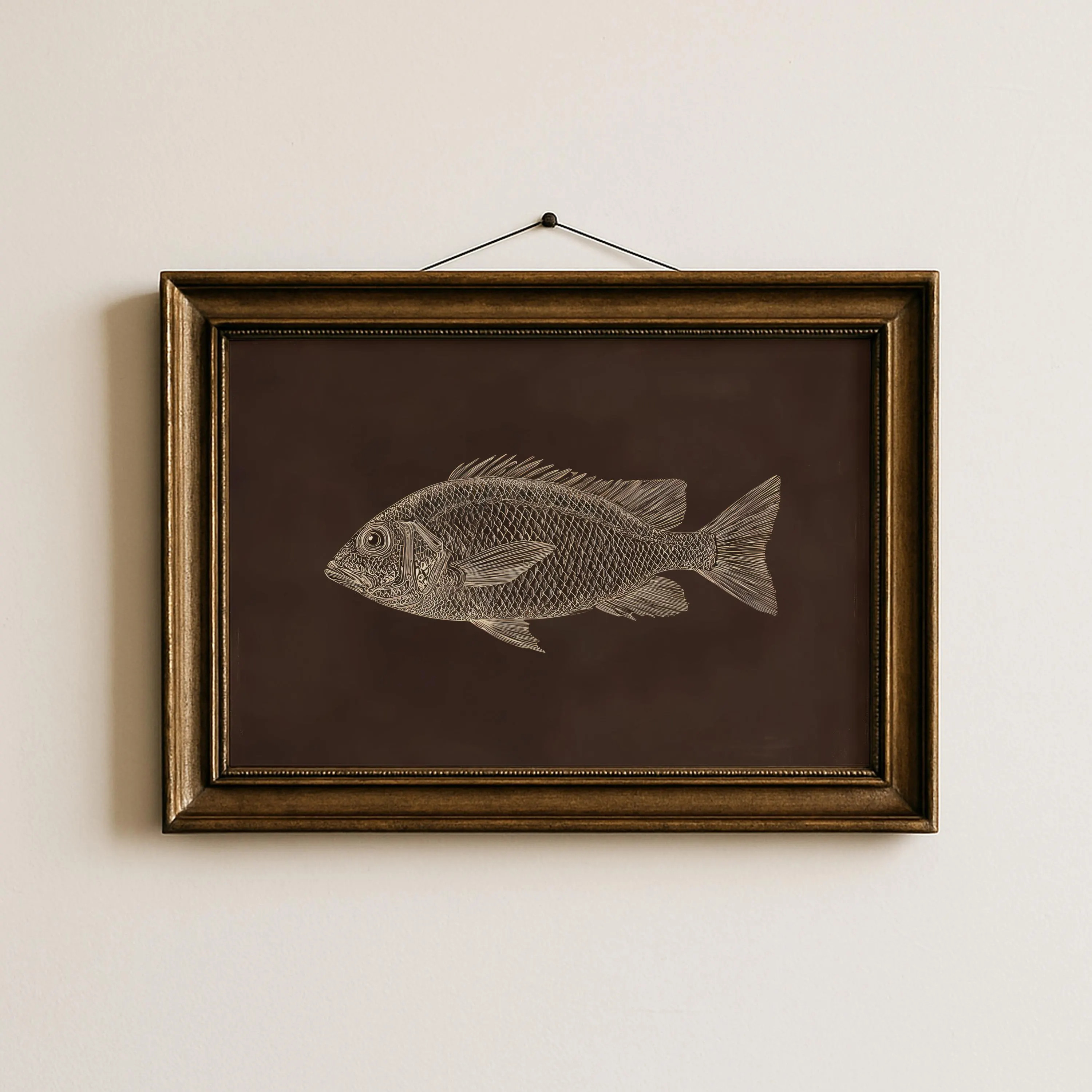 Vintage Fish Wall Art Printable Lodge Decor Rustic Fishing Cabin Nursery Art Brown Wall Print Nature Theme Instant Download Lake House Art | Etsy (Global)