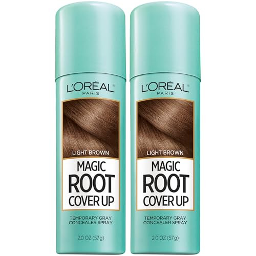 L'Oreal Paris Hair Color Root Cover Up Temporary Gray Concealer Spray Light Brown (Pack of 2) (Packaging May Vary) | Amazon (US)
