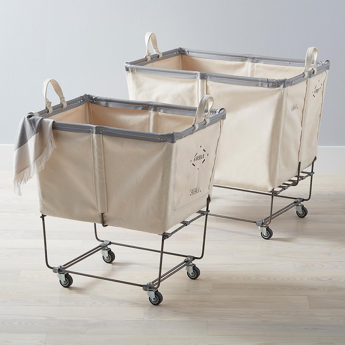 Steele Canvas Natural Laundry Carts | The Container Store