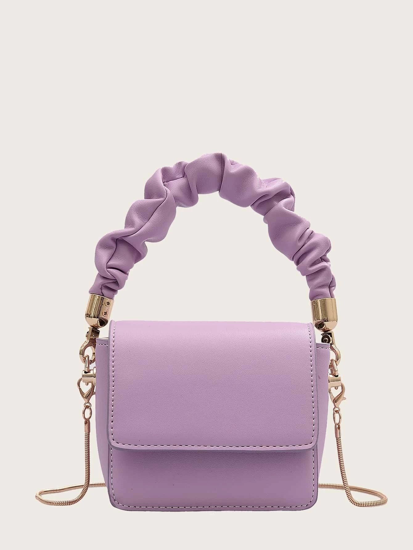 Mini Ruched Handle Flap Satchel Bag | SHEIN