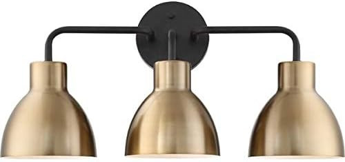 Nuvo 60/6793 Sloan 3-Light Vanity Fixture, Matte Black and Brass Finish, 3 Lt. Vanity | Amazon (US)