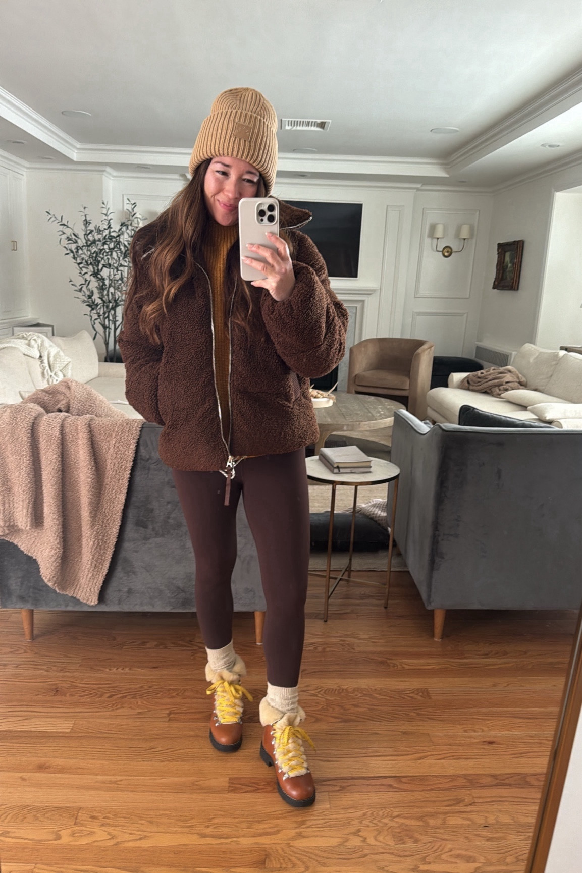 Varley 🤎🤎🤎 my forever favorite 

Wearing a: 
Small in the Sherpa puffer 🤎
Small in the Skyla funnel neck knit 
XS in the leggings 

#LTKstyletip #LTKSeasonal