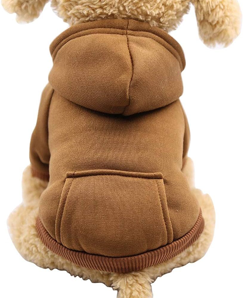 Jecikelon Winter Dog Hoodie Sweatshirts with Pockets Warm Dog Clothes for Small Dogs Chihuahua Co... | Amazon (US)