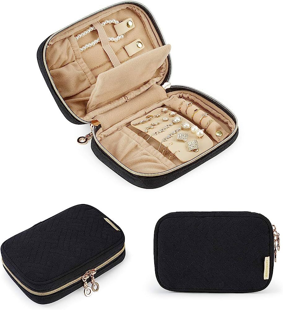 BAGSMART Travel Jewelry Organizer Case Small Jewelry Roll for Journey-Rings, Necklaces, Earrings,... | Amazon (US)
