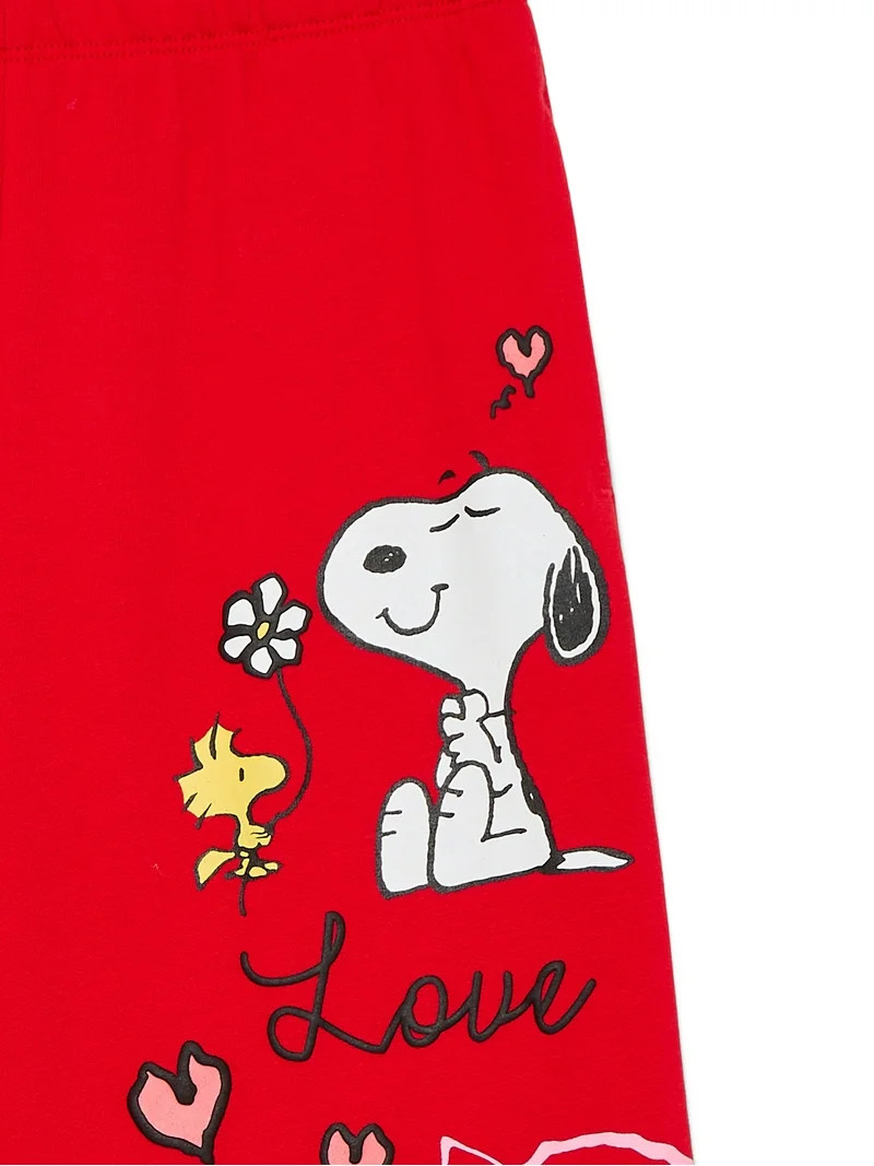 Snoopy Girls Valentine's Day Fleece Pants, Sizes 4-16 | Walmart (US)