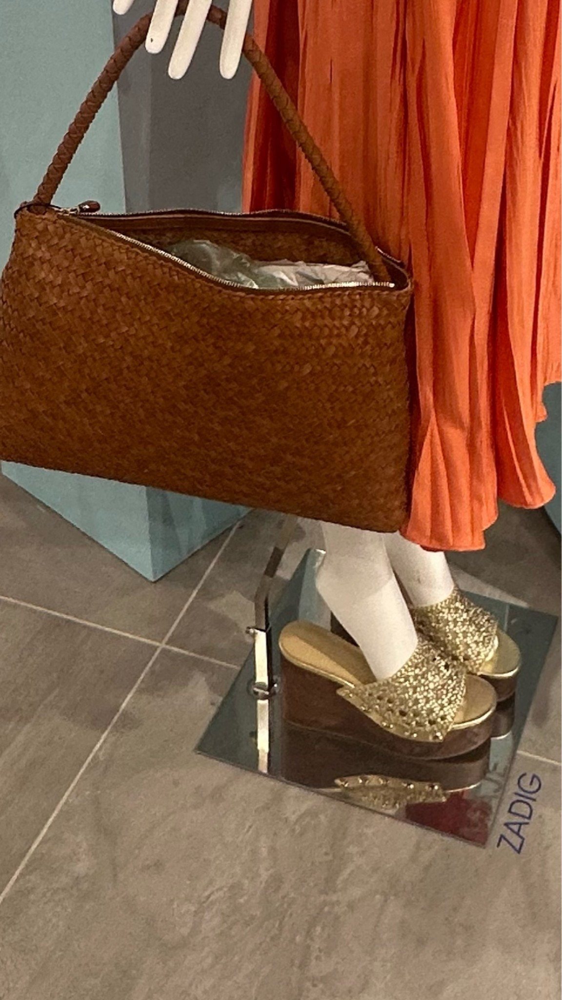 A woven leather beauty. A Bottega look without the Bottega price tag. And Tanner Leatherstein says this bag is good quality, just like Bottegas have superior quality.