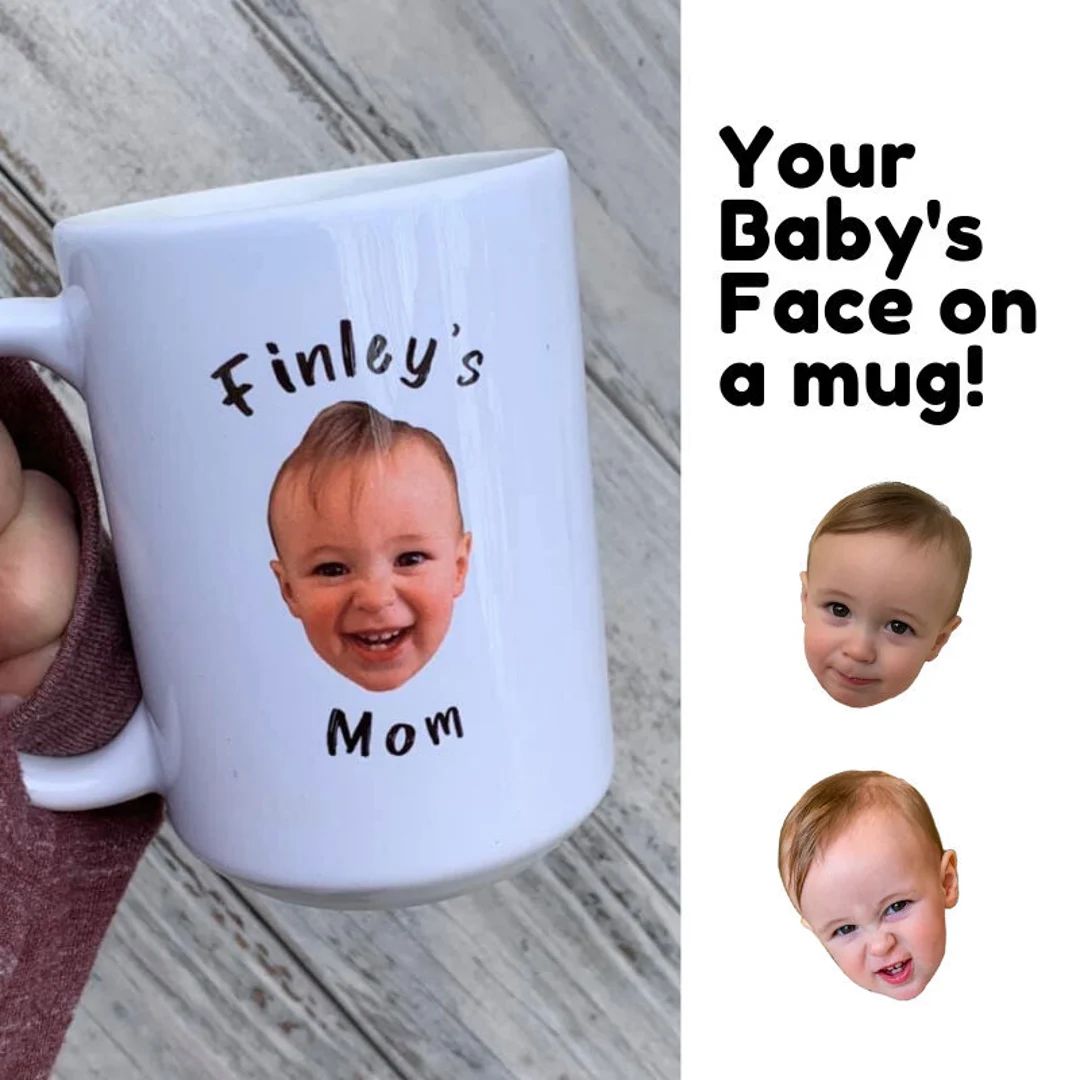 Personalized with your baby's photo, Baby Mug, Coffee Mug, Mug for Mom, Mug for Dad, Grandparent ... | Etsy (US)