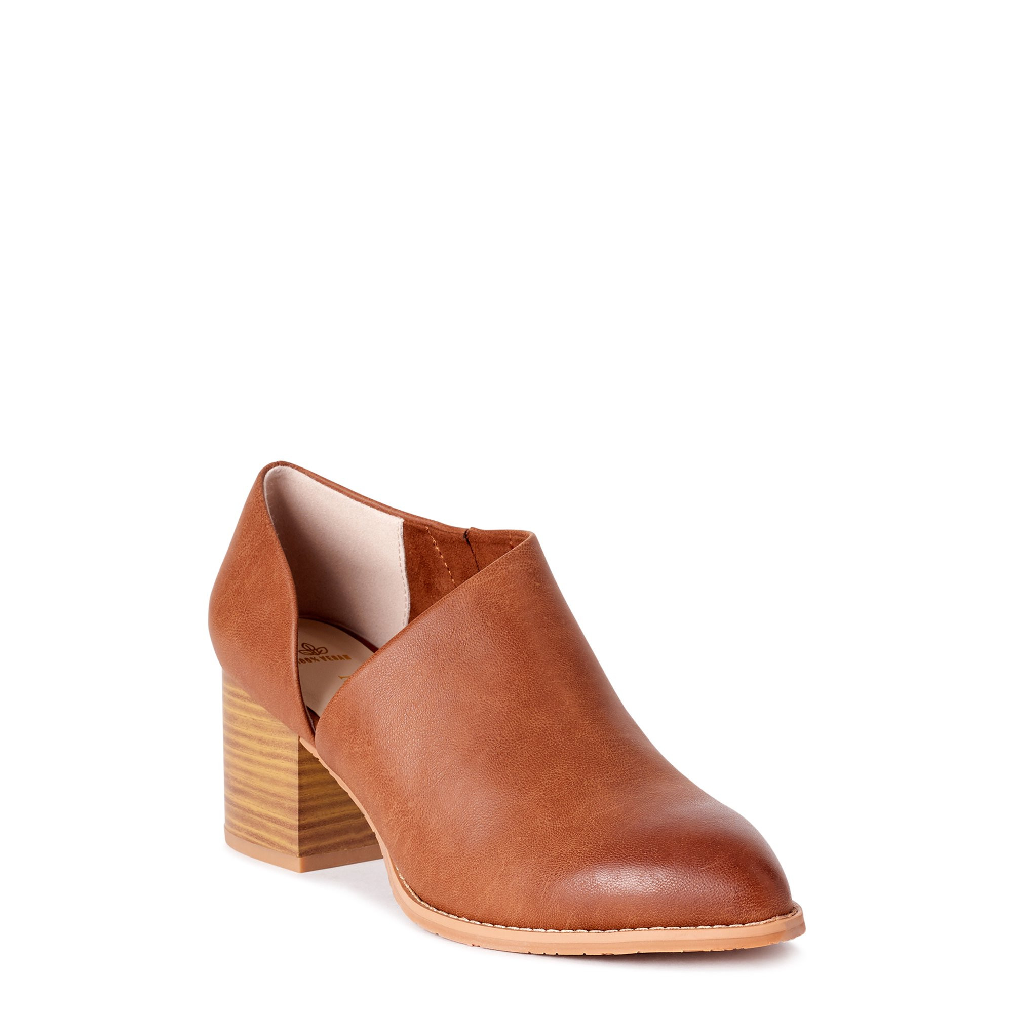 Melrose Ave Vegan Leather Cutout Block Heel Bootie (Women's) | Walmart (US)