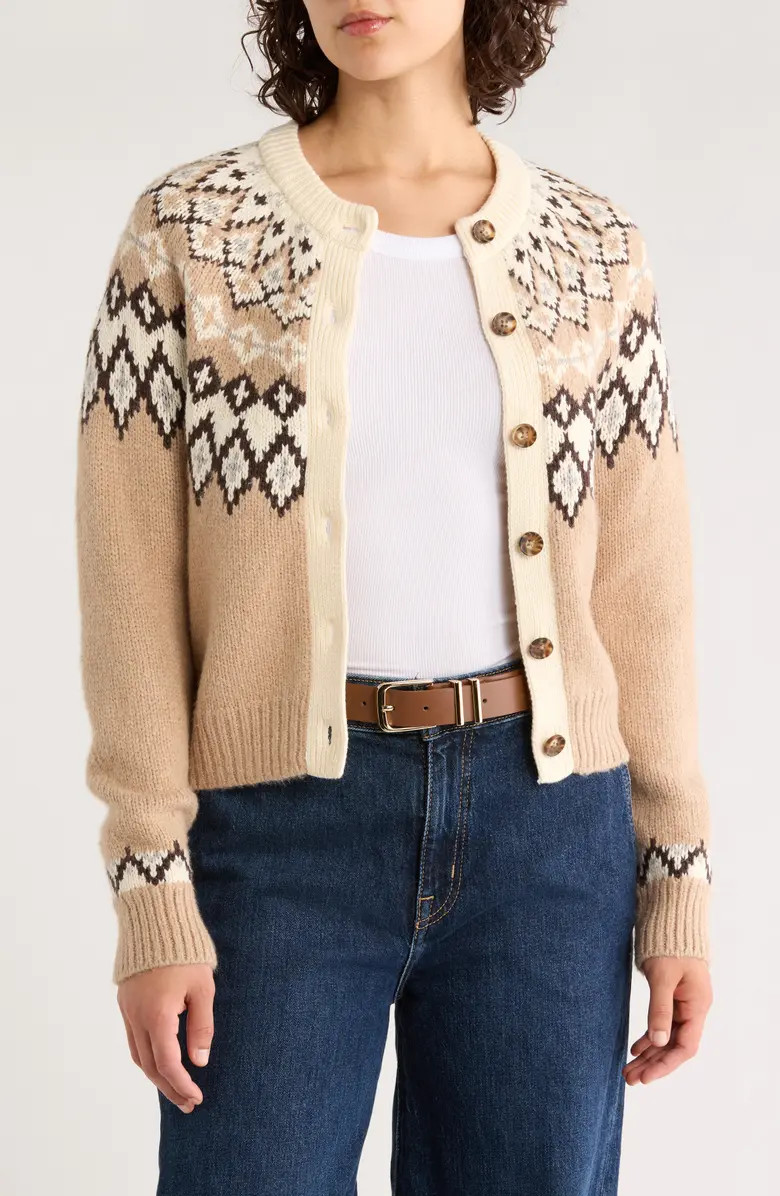 Marine Layer Fiorella Fair Isle Cardigan | Nordstrom | Nordstrom