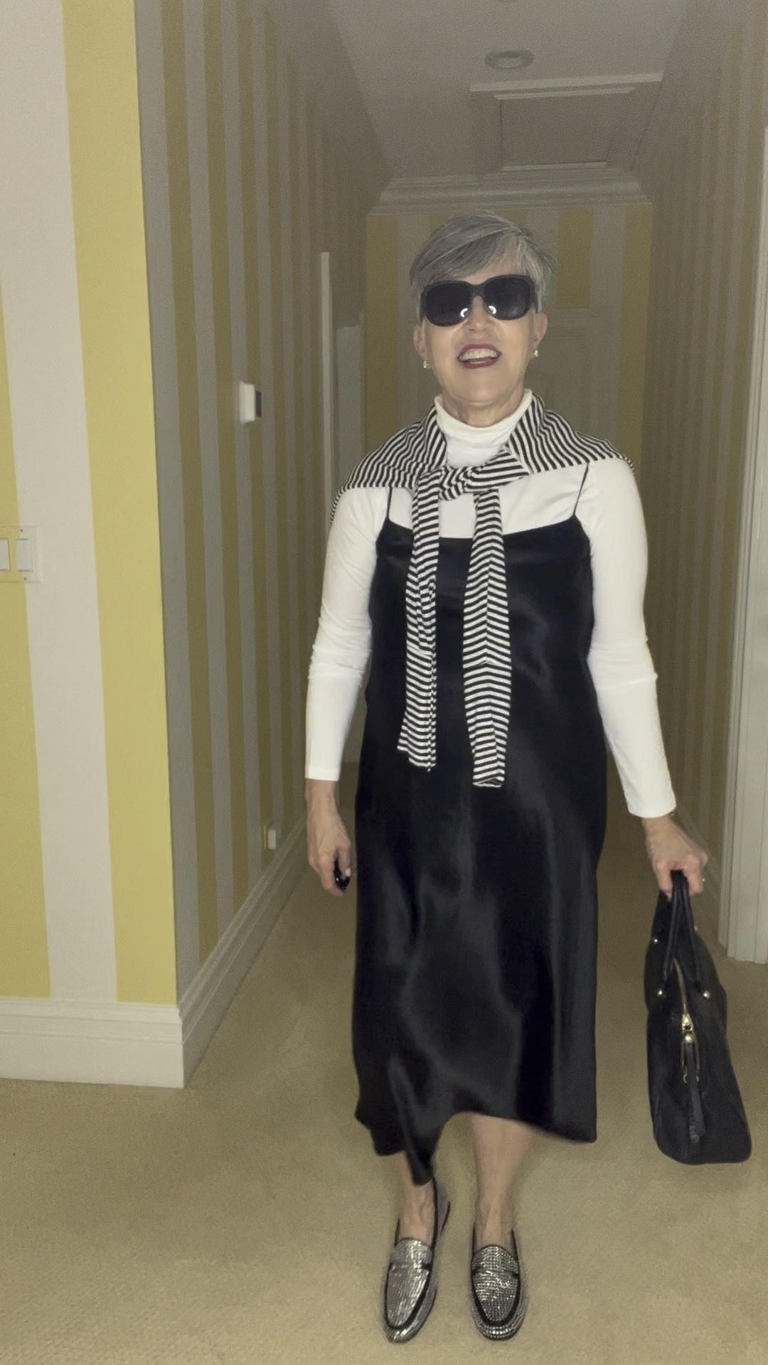 Great slip dress (low stock so I added a terrific option), white turtleneck, black striped tee, black bag, sunglasses, watch, similar loafers.
#ltkover50
#ltkunder50
#ltksalealert

#LTKMostLoved 

#LTKVideo #LTKover40