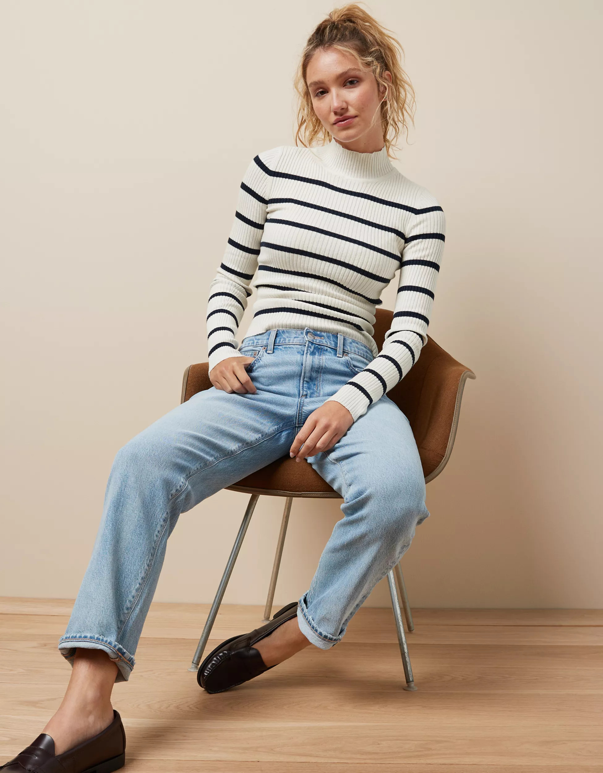 AE Ribbed Mock Neck Sweater | American Eagle Outfitters (US & CA)
