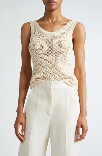 Arrigo Openwork V-Neck Sweater Tank | Nordstrom
