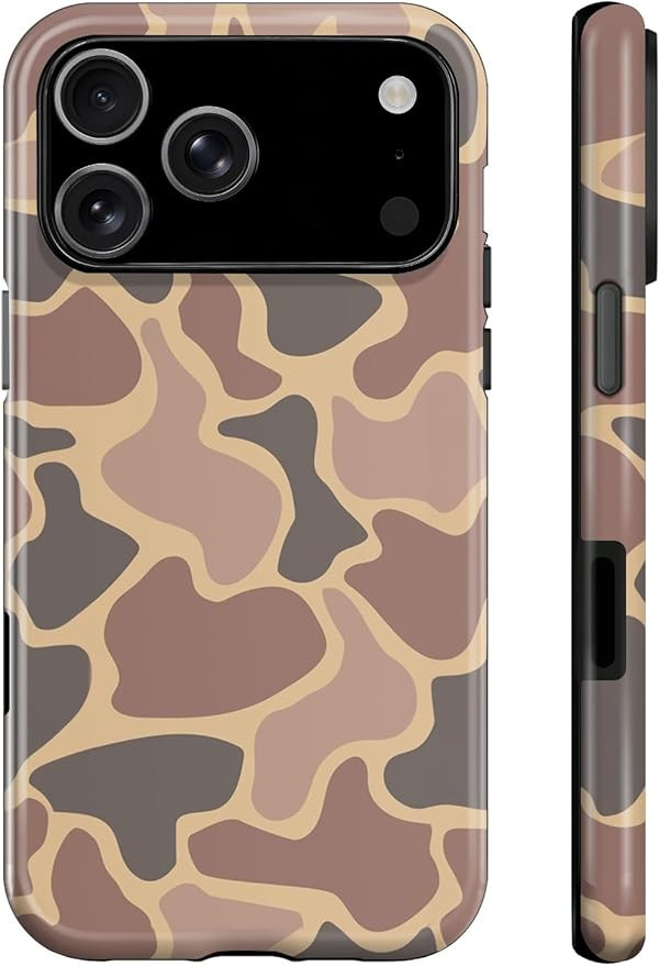 Case for iPhone 17 Pro Case,Camo Phone Case for Women Boy Men,Dual-Layer Hard Shell + Silicone Co... | Amazon (US)