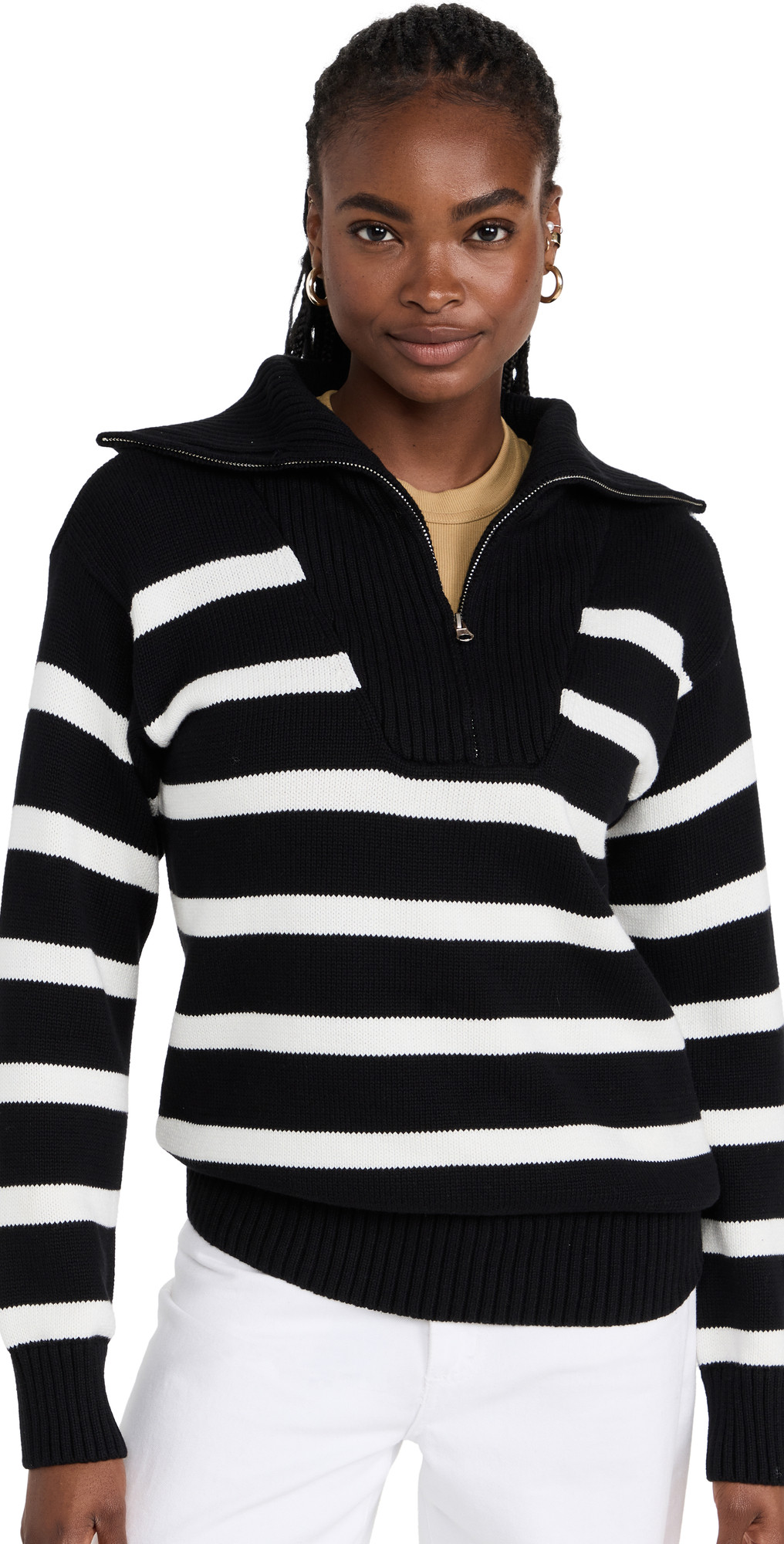 Striped Knit Zip Pullover | Shopbop
