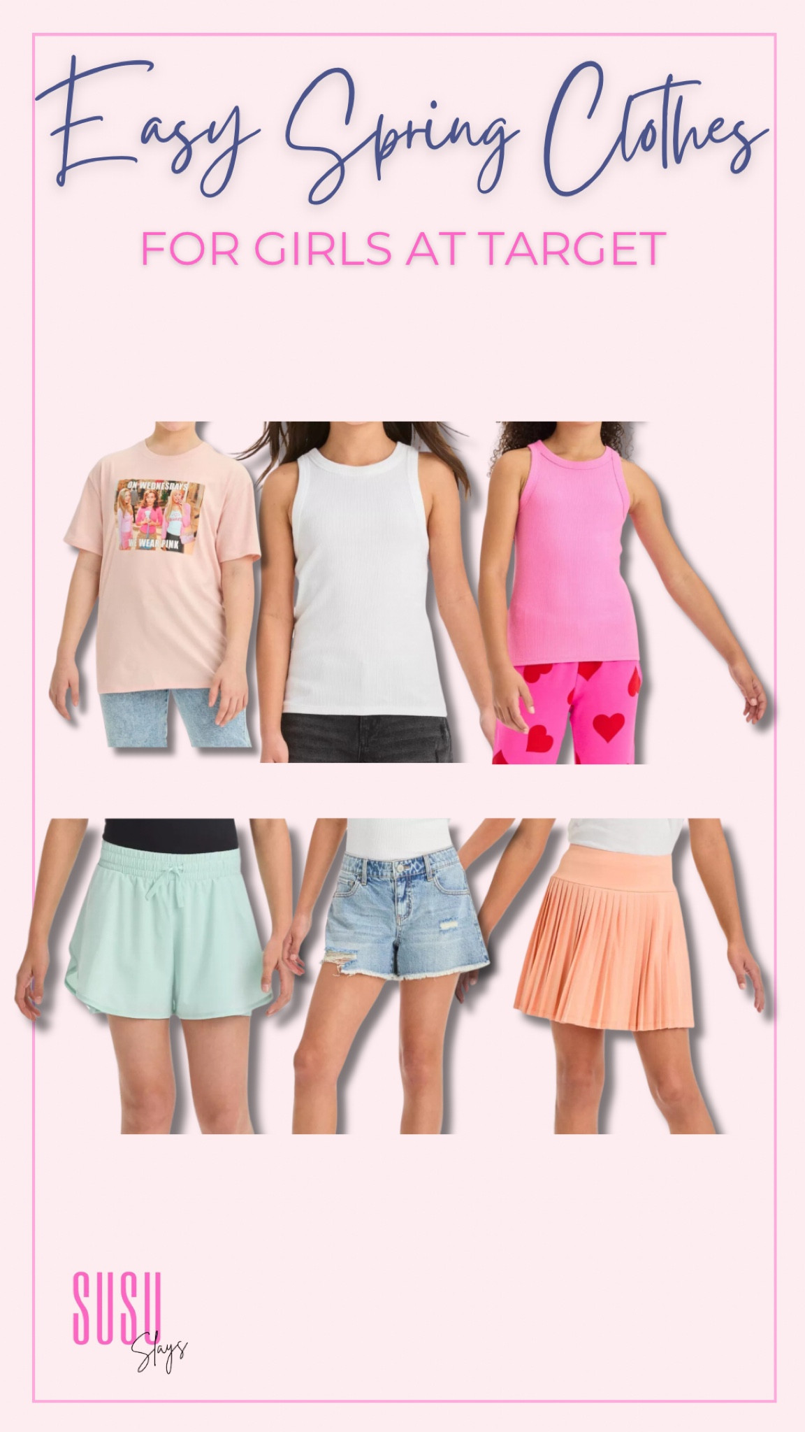 East spring clothes for girls at Target! 

Ribbed tank top, mean girls tshirt, denim shorts for girls, pleated skort, colorful shorts

#LTKstyletip #LTKkids #LTKSeasonal
