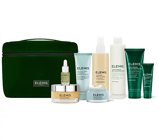 ELEMIS Pro-Collagen & Lime Ginger Face & Body 8-Pc Set w/ Bag - QVC.com | QVC