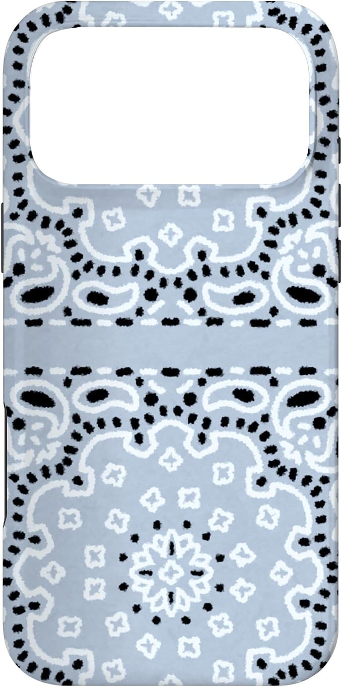 Bandana Print Pastel Blue Case for iPhone 17 Pro Max | Amazon (US)