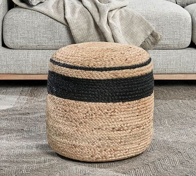 Sacha Handwoven Outdoor Jute Pouf | Pottery Barn (US)