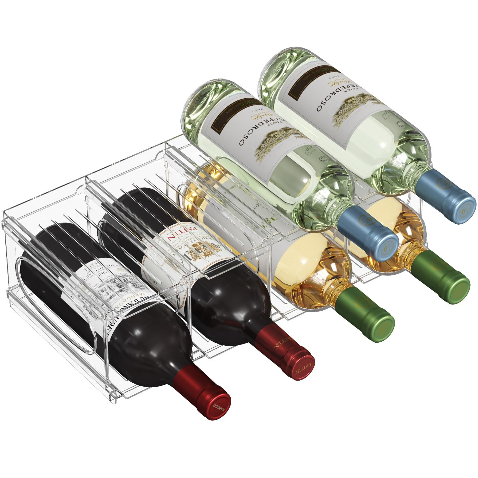 Lifewit Wine Rack for Fridge, Stackable Wine Bottle Holder with Sturdy Support Insert & Reinforce... | Amazon (US)