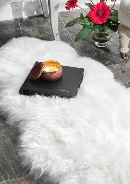 Natural Natural Double Pelt Sheepskin 2' x 5' 7" Area Rug | Rugs USA