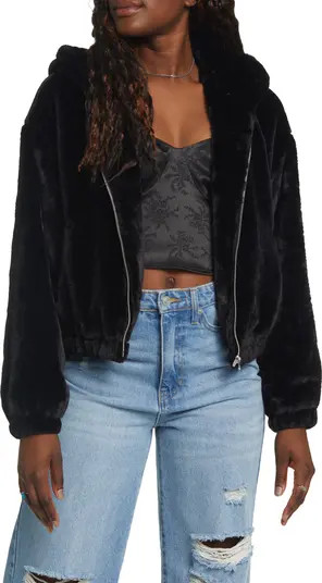 BP. Hooded Faux Fur Jacket | Nordstrom | Nordstrom