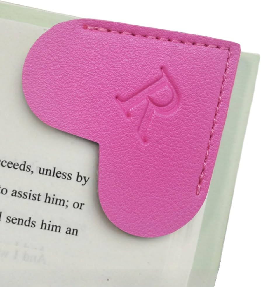 MOTEERLLU Personalized Leather Heart Bookmark with Initials, Handmade, Letter Cute Custom Corner ... | Amazon (US)