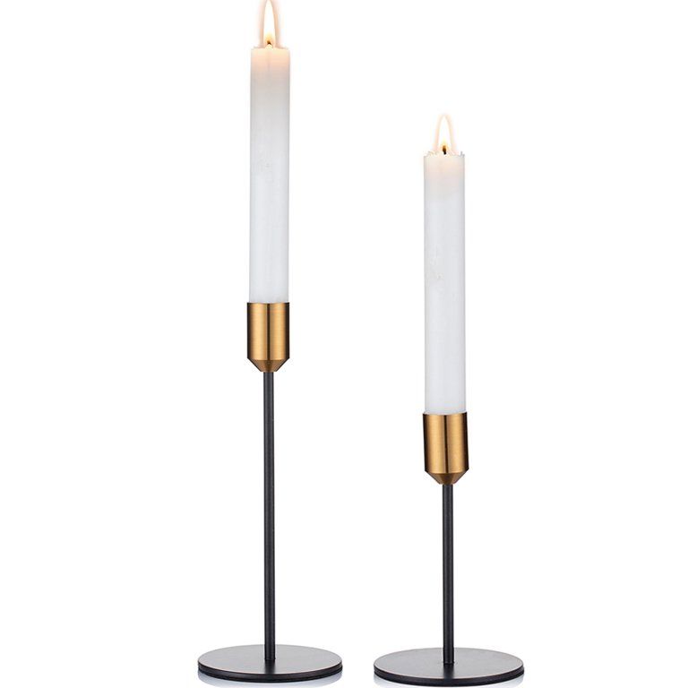 Nuptio Black Candlestick Holders Brass Taper Candle Holder, S+L - Walmart.com | Walmart (US)