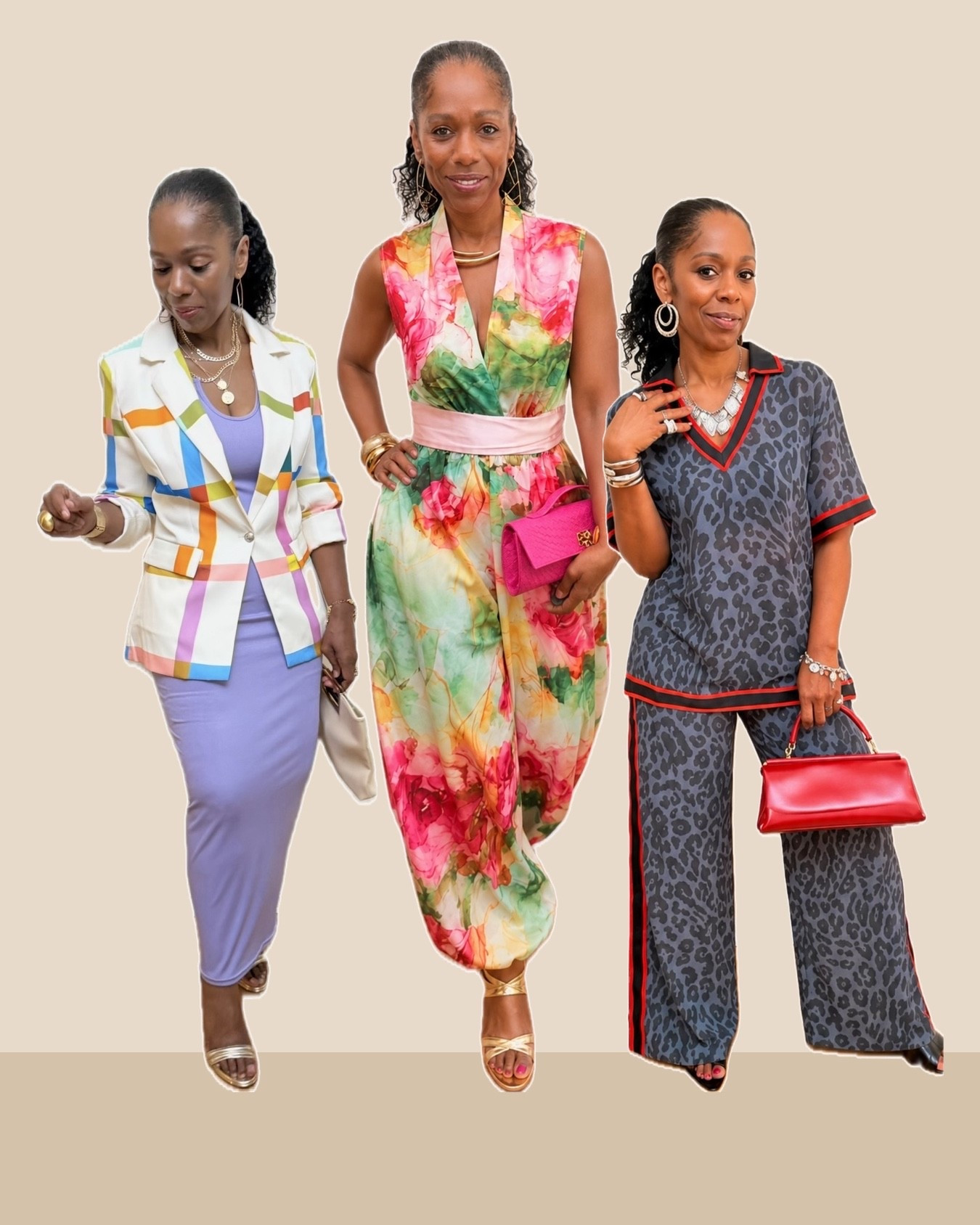 Three different styles. One woman. This is 60. ✨

🌈 A colorful blazer for a polished pop of color
🌸 A floral jumpsuit for feminine summer elegance
🐆 A leopard set for a little bold attitude

Different moods, different looks, but always styled my way. 💕 Which one is most YOU — 1, 2 or 3?

📏 5’4” | Wearing Medium

🛍️ StyleWe Details:
🌈 Plaid Lapel Blazer — SKU: BL17EF7B
🌸 Floral V-Neck Jumpsuit — SKU: JU544BCA
🐆 Leopard Wide-Leg Pants — SKU: PA22D928
🐆 Leopard Blouse — SKU: BL22621D

✨ Use my code JS020 for 20% OFF at StyleWe.

#LTKOver40 #LTKSeasonal #LTKMidsize