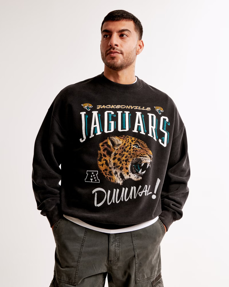 NFL Jacksonville Jaguars Graphic Crew Sweatshirt | NFL NFL | Abercrombie.com | Abercrombie & Fitch (US)