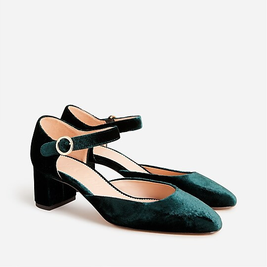 Millie ankle-strap heels in velvet | J. Crew US
