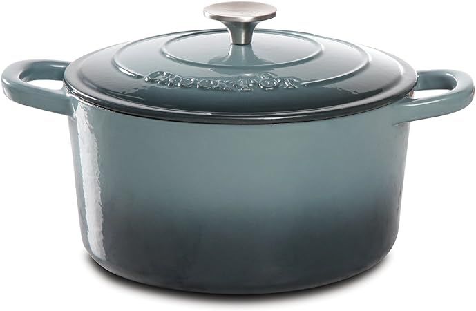 Crock Pot 69140.02 Artisan 5 Quart  Enameled Cast Iron Round Dutch Oven, Slate Gray | Amazon (US)