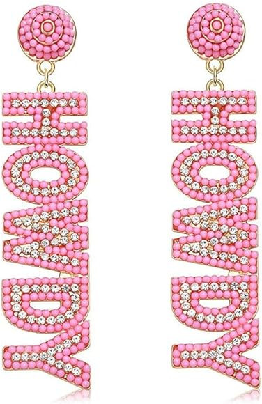 Western Cowgirl Earrings Howdy Letter Sparkle Rhinestone Earrings Seed Beaded Drop Dangle Earring... | Amazon (US)