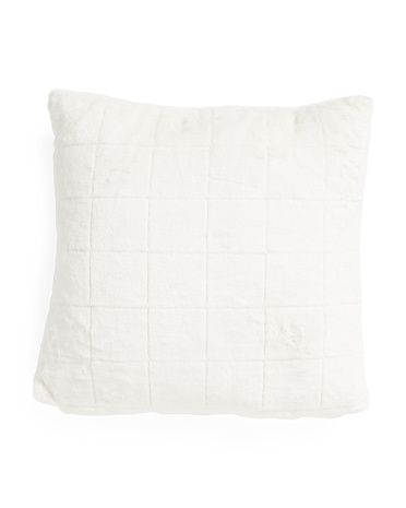 20x20 Grid Cut Faux Fur Pillow | TJ Maxx