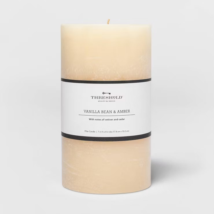 Pillar Vanilla Bean and Amber Candle - Threshold™ | Target