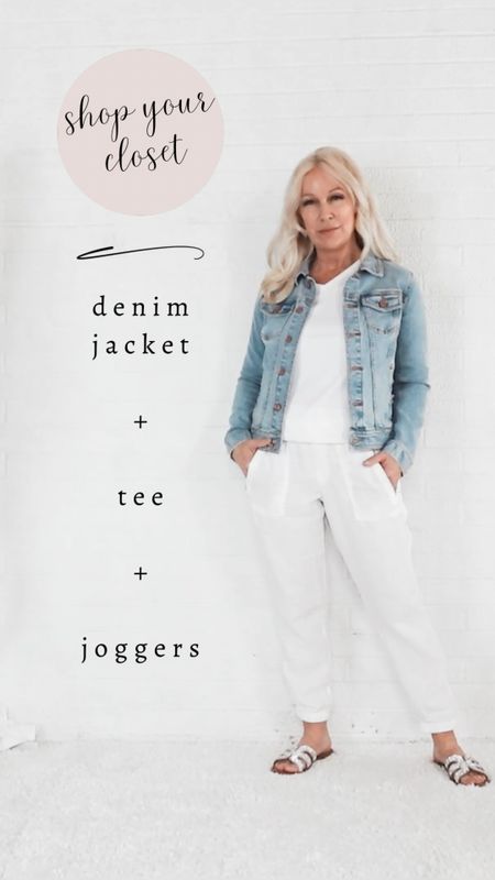 Denim Jacket Outfits:

Denim Jacket + White Tee + Linen Joggers (similar linked) + Sandals

Spring Outfit / Summer Outfit / Over 50 / Over 60 / Over 40 / Classic Style / Minimalist / Neutral / Effortless Style


#LTKOver40 #LTKVideo #LTKSeasonal