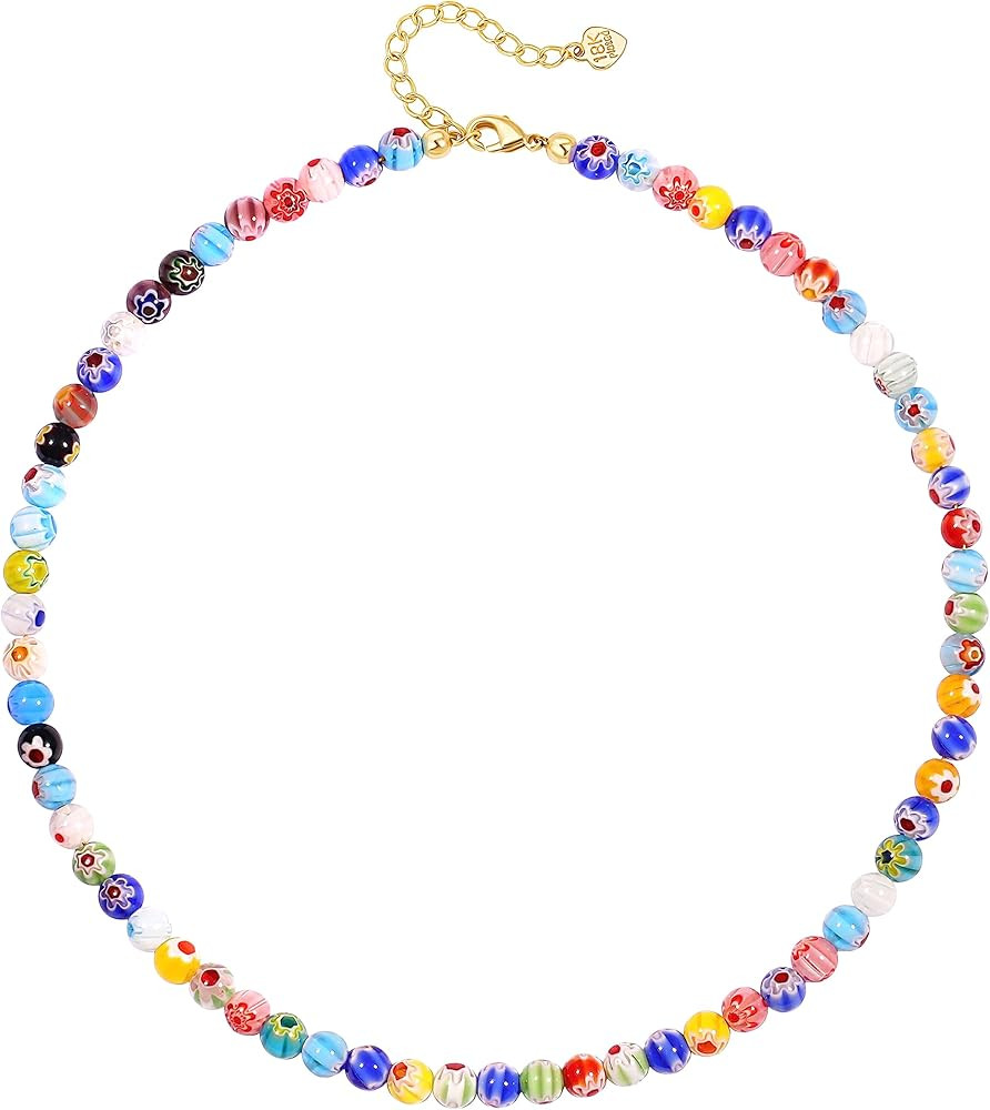 SOFYBJA Tiger Eye Beaded Necklace Green Malachite Beads Choker Necklace Gold Star Zircon Pendant ... | Amazon (US)