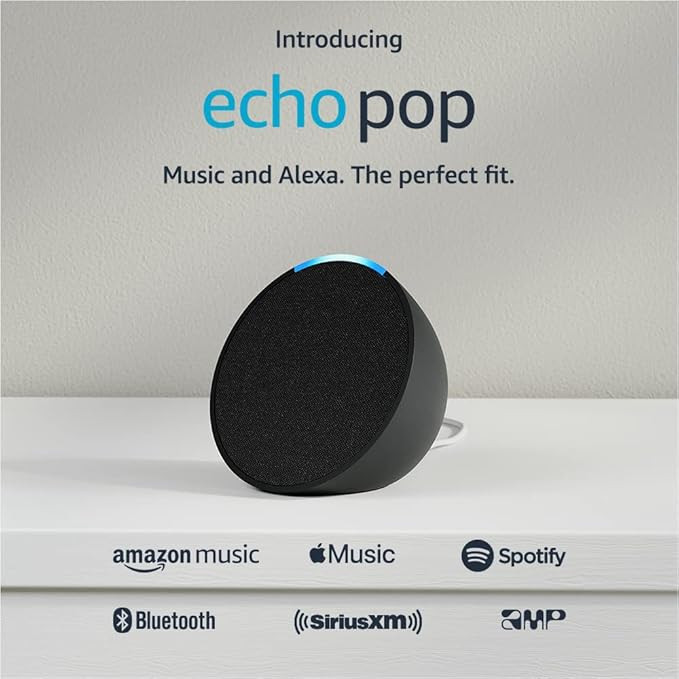 Introducing Echo Pop | Full sound compact smart speaker with Alexa | Charcoal | Amazon (US)