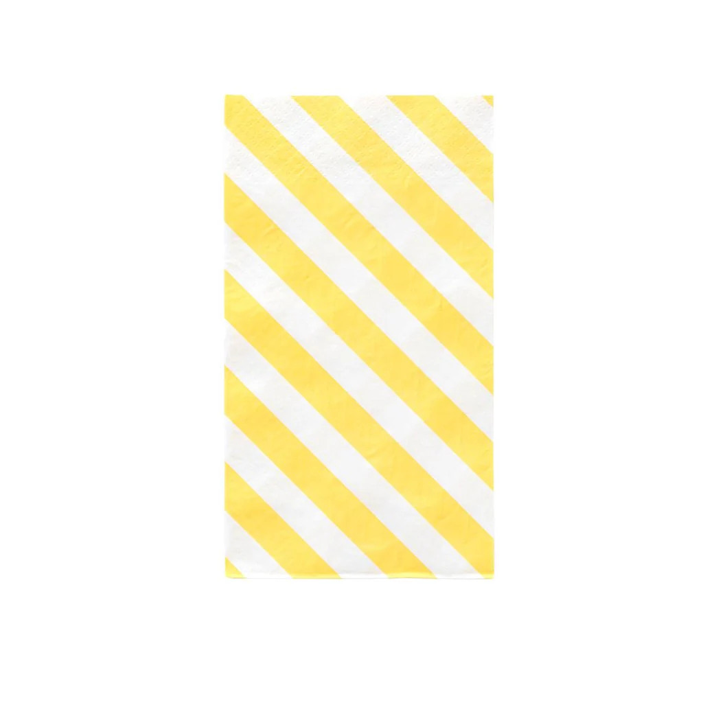 Happy Yellow Stripes Dinner Paper Napkins | Ellie and Piper