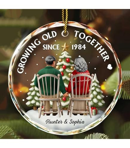 Personalized Growing Old Together Old Couple Ornament 2025, Custom Name & Year Keepsake for Grand... | Amazon (US)