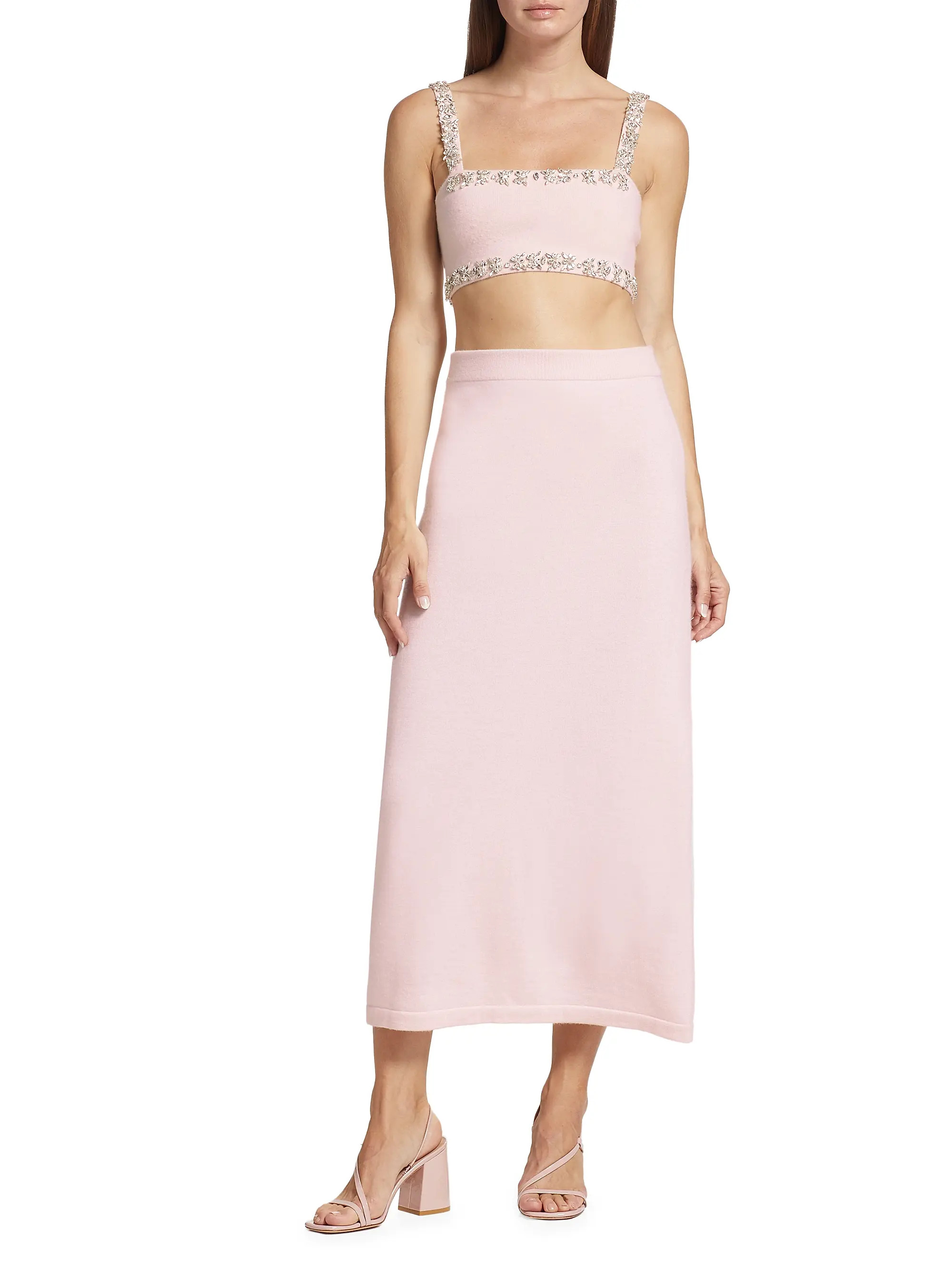 Matchmaker Embellished Knit Crop Top | Saks Fifth Avenue