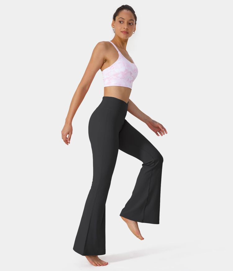Women’s Crossover High Waisted Back Pocket Super Flare Leggings - HALARA | HALARA