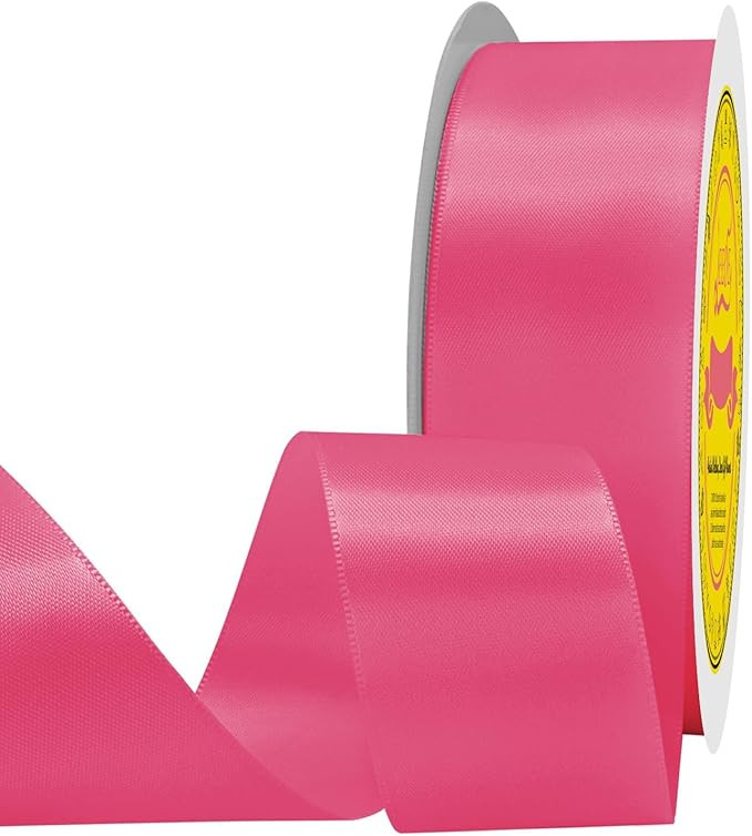 Hot Pink Satin Ribbon 1-1/2 inch X 50 Yards Polyester Ribbon for Gift Wrapping Very Suitable for ... | Amazon (US)