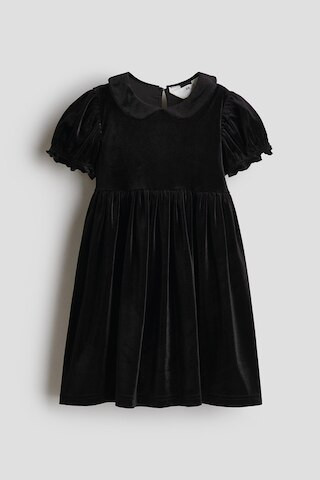 H & M - Velvet Dress with Collar - Black | H&M (US + CA)